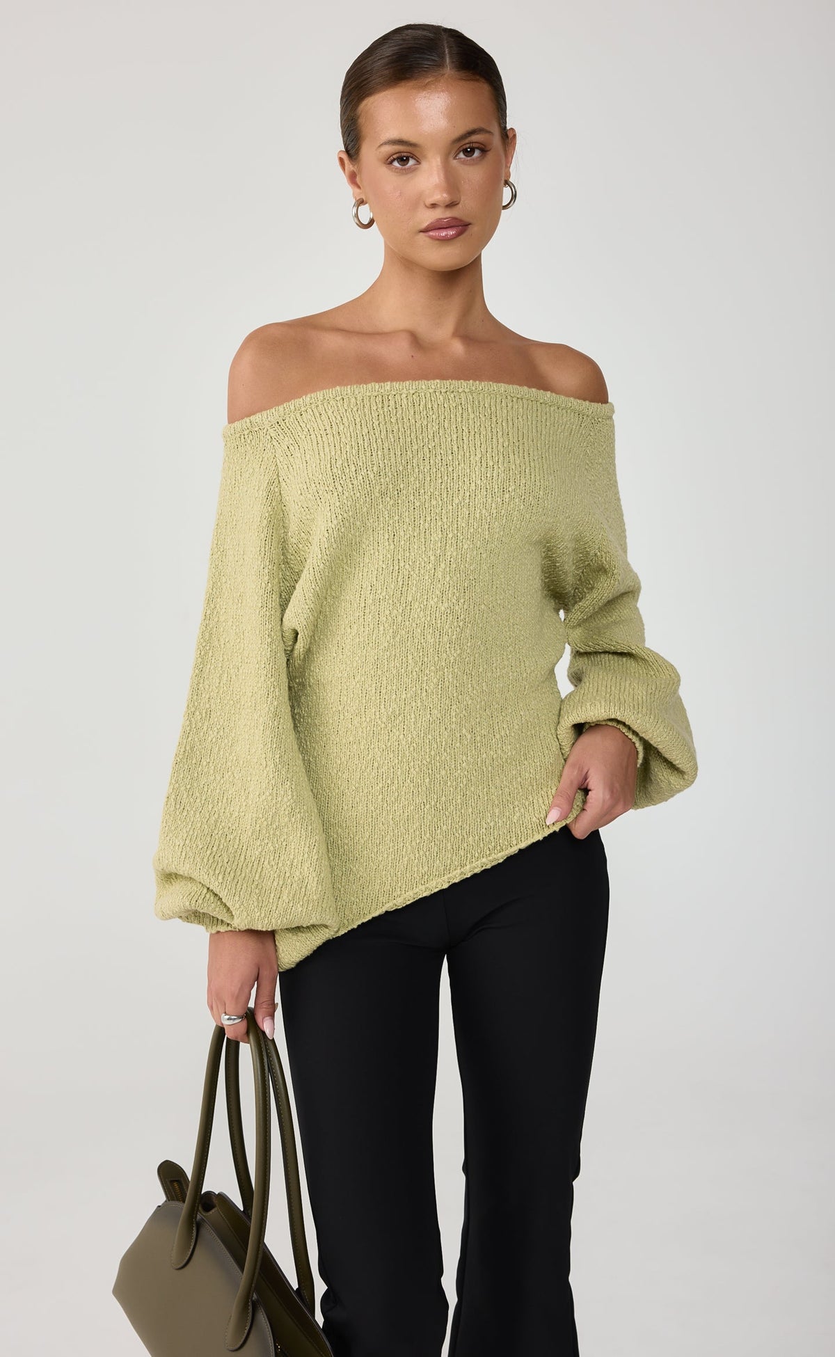 Margot Jumper Sage - Charcoal Clothing