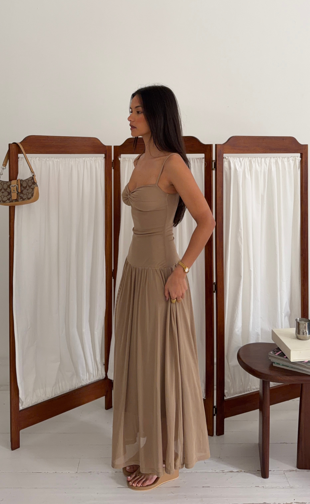 nude brown dress Seduce Maxi (Nude) US 8 Clothing Highlights Crafted from sheer mesh Chanel Blue & Green Color:As-picture