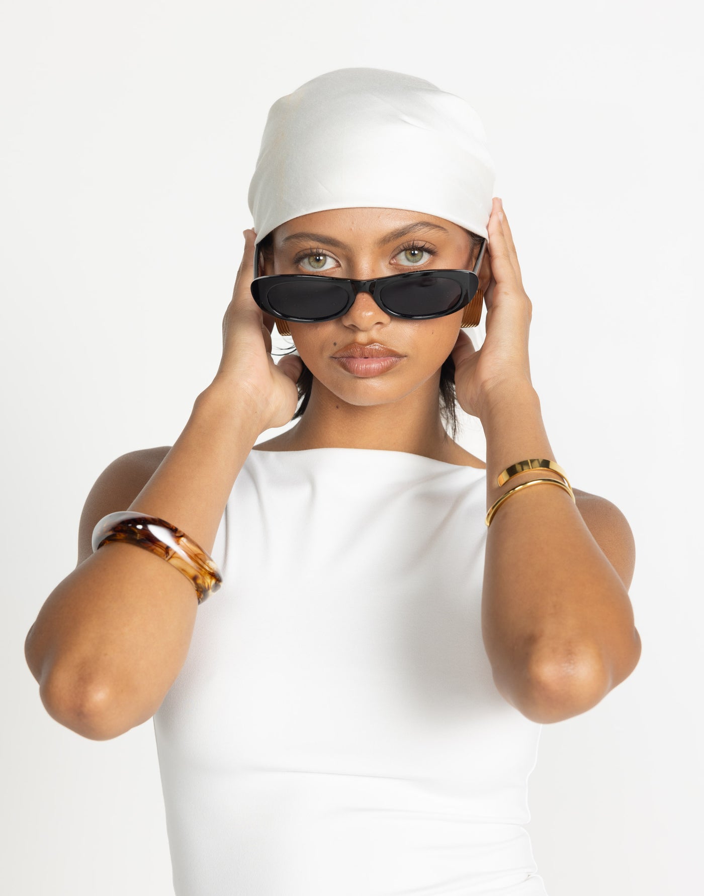 Jamina Sunglasses (Black) - Oval Shaped Sunglasses - Women's Accessories - Charcoal Clothing