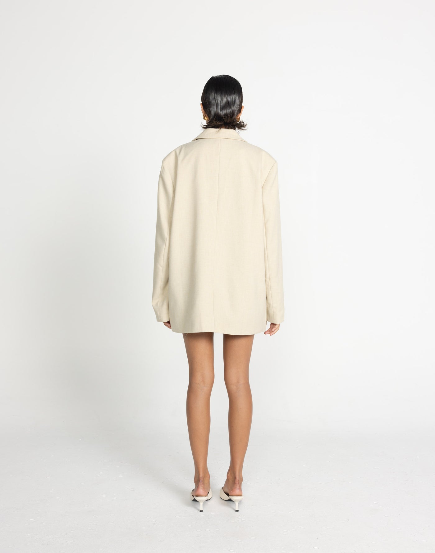 Reagan Blazer (Sandstone) | CHARCOAL Exclusive - Oversized Textured Blazer - Women's Outerwear - Charcoal Clothing
