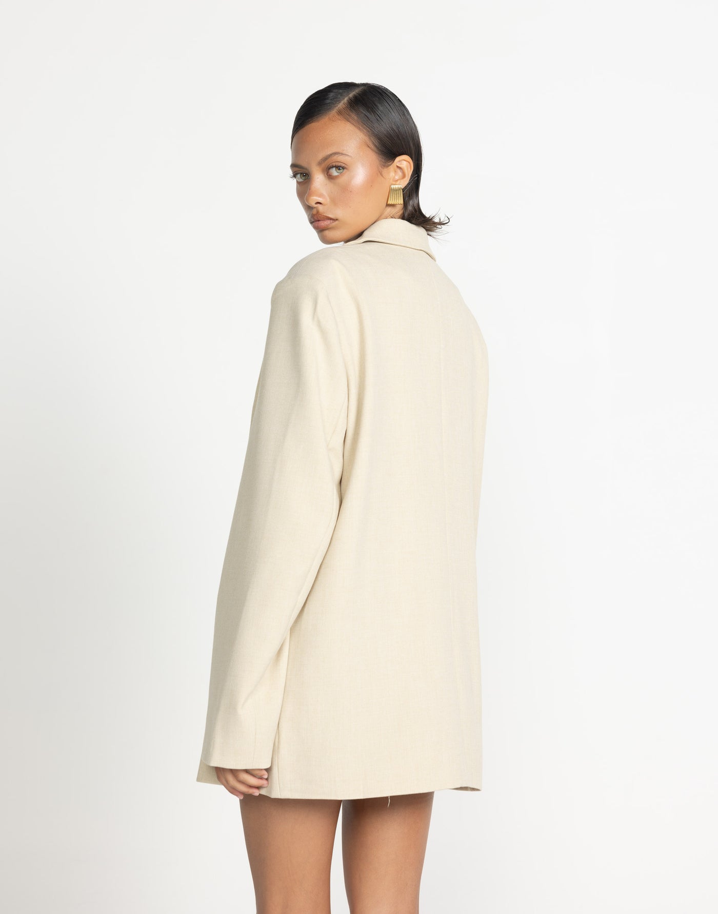 Reagan Blazer (Sandstone) | CHARCOAL Exclusive - Oversized Textured Blazer - Women's Outerwear - Charcoal Clothing