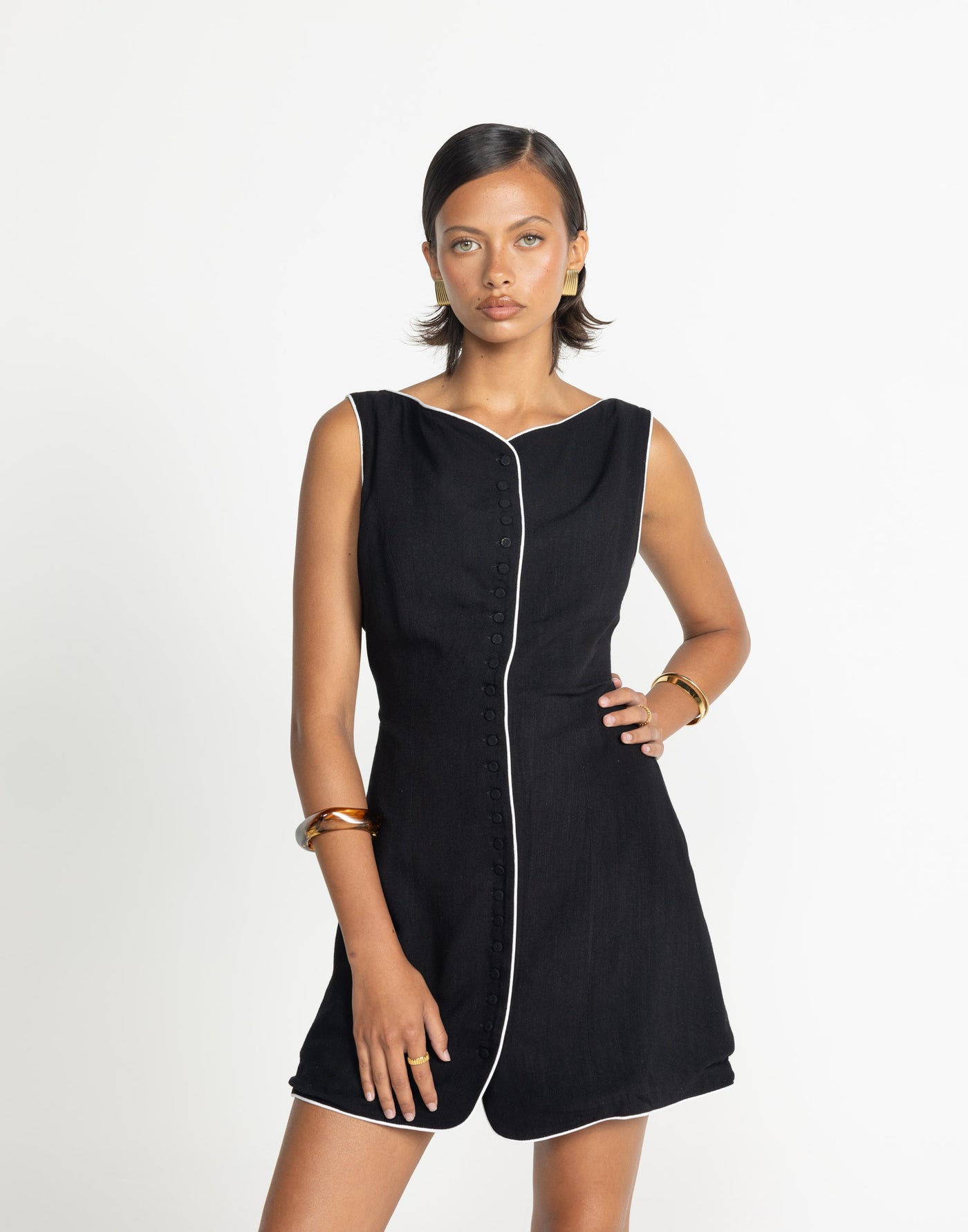 Asta Mini Dress (Black/ White) | Charcoal Clothing Exclusive - - Women's Dress - Charcoal Clothing