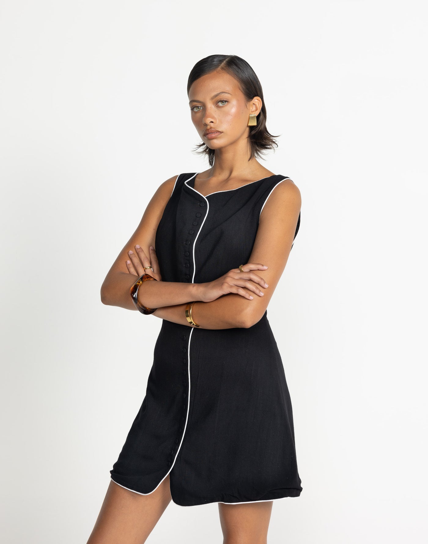 Asta Mini Dress (Black/ White) | Charcoal Clothing Exclusive - - Women's Dress - Charcoal Clothing