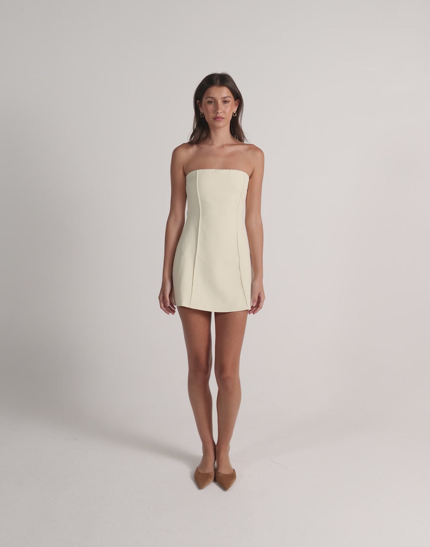 Roxanne Mini Dress (Cream)