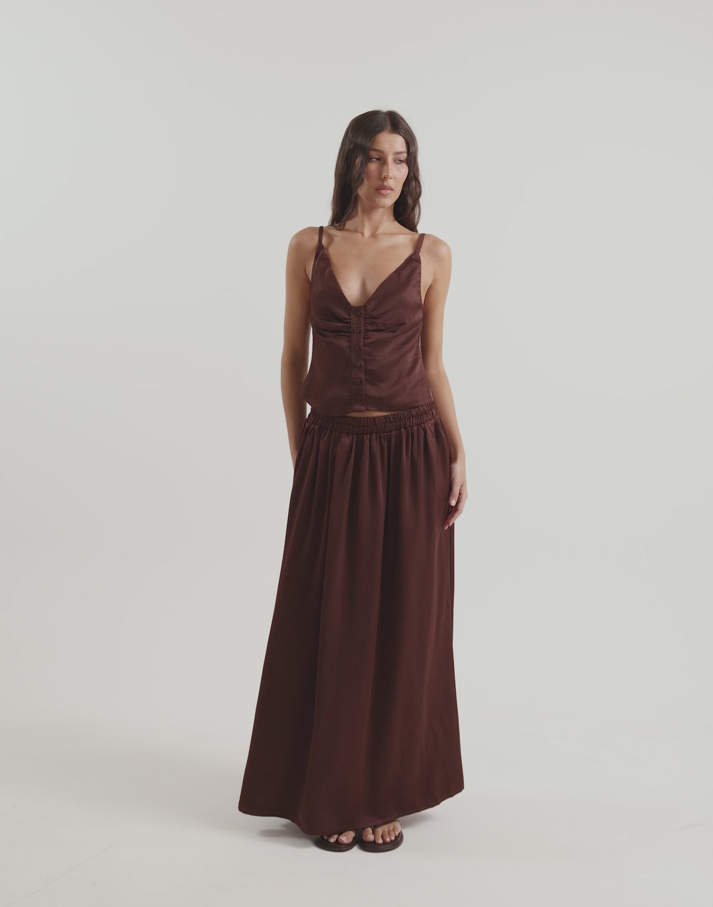 Enzo Maxi Skirt (Chocolate)