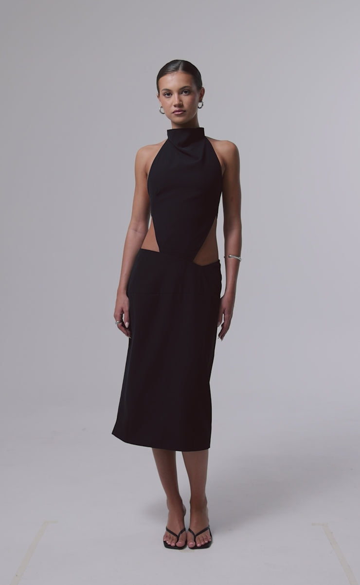 Mon Amie Midi Dress (Black) – CHARCOAL USA