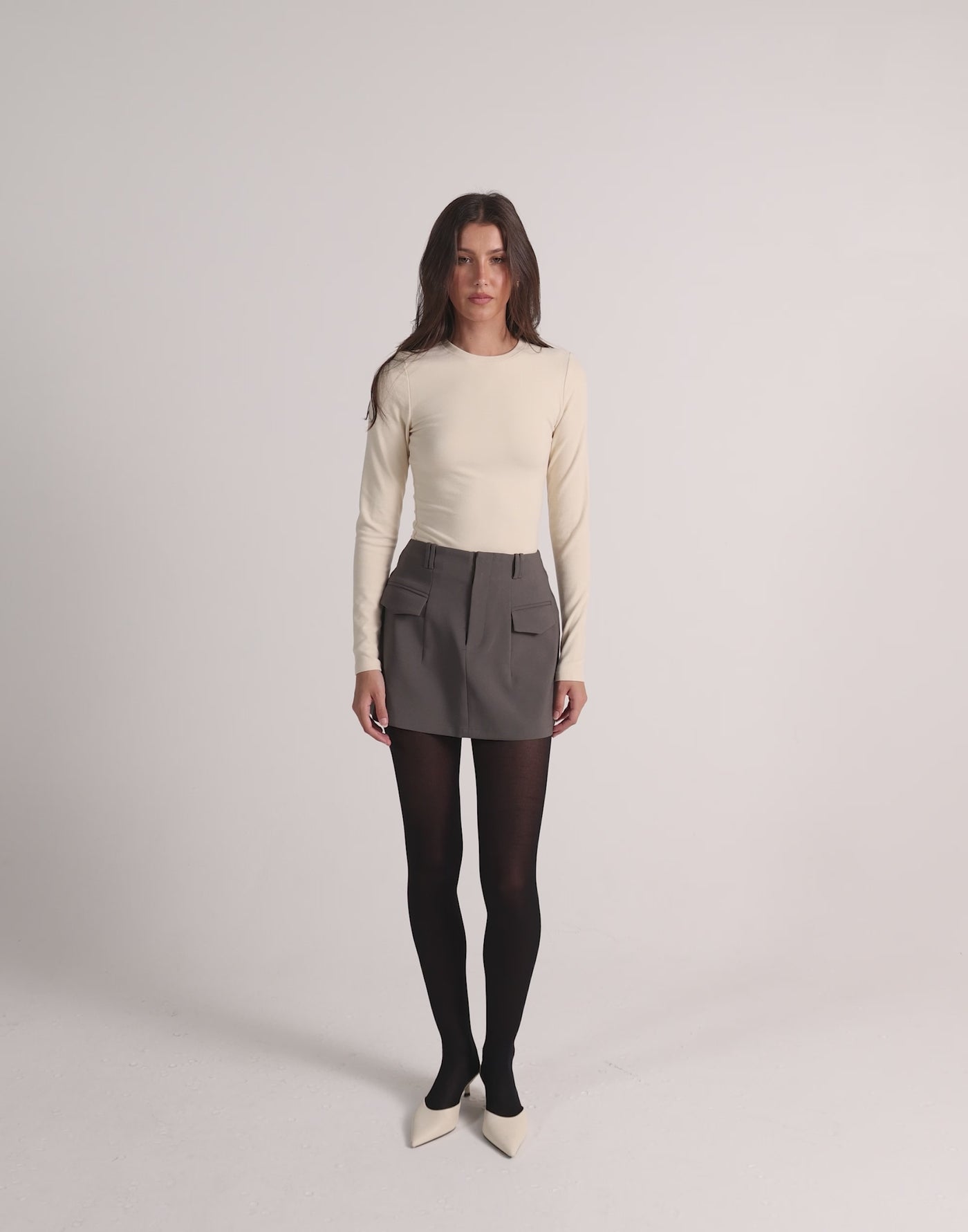 Sherin Mini Skirt (Slate)