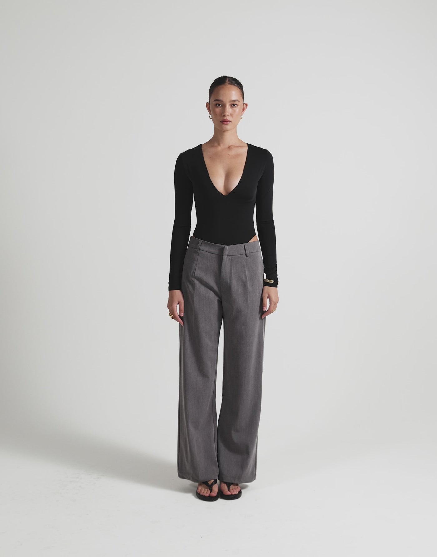 Landry Long Sleeve Bodysuit (Black)