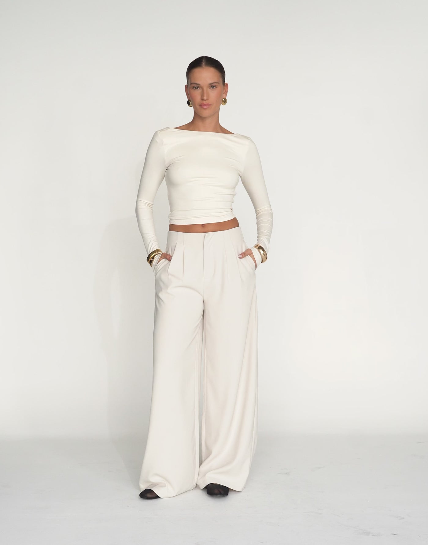 Romina Long Sleeve Top (Oat)