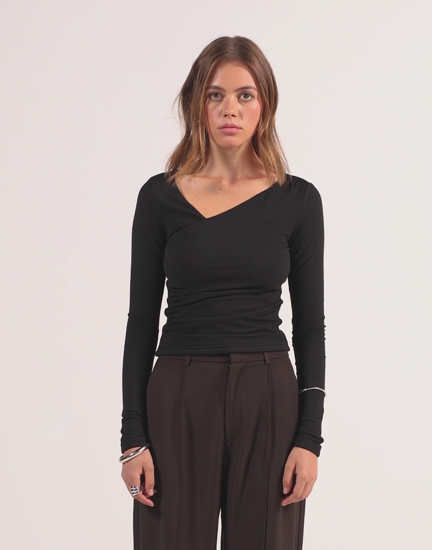 Twyla Long Sleeve Top (Black)