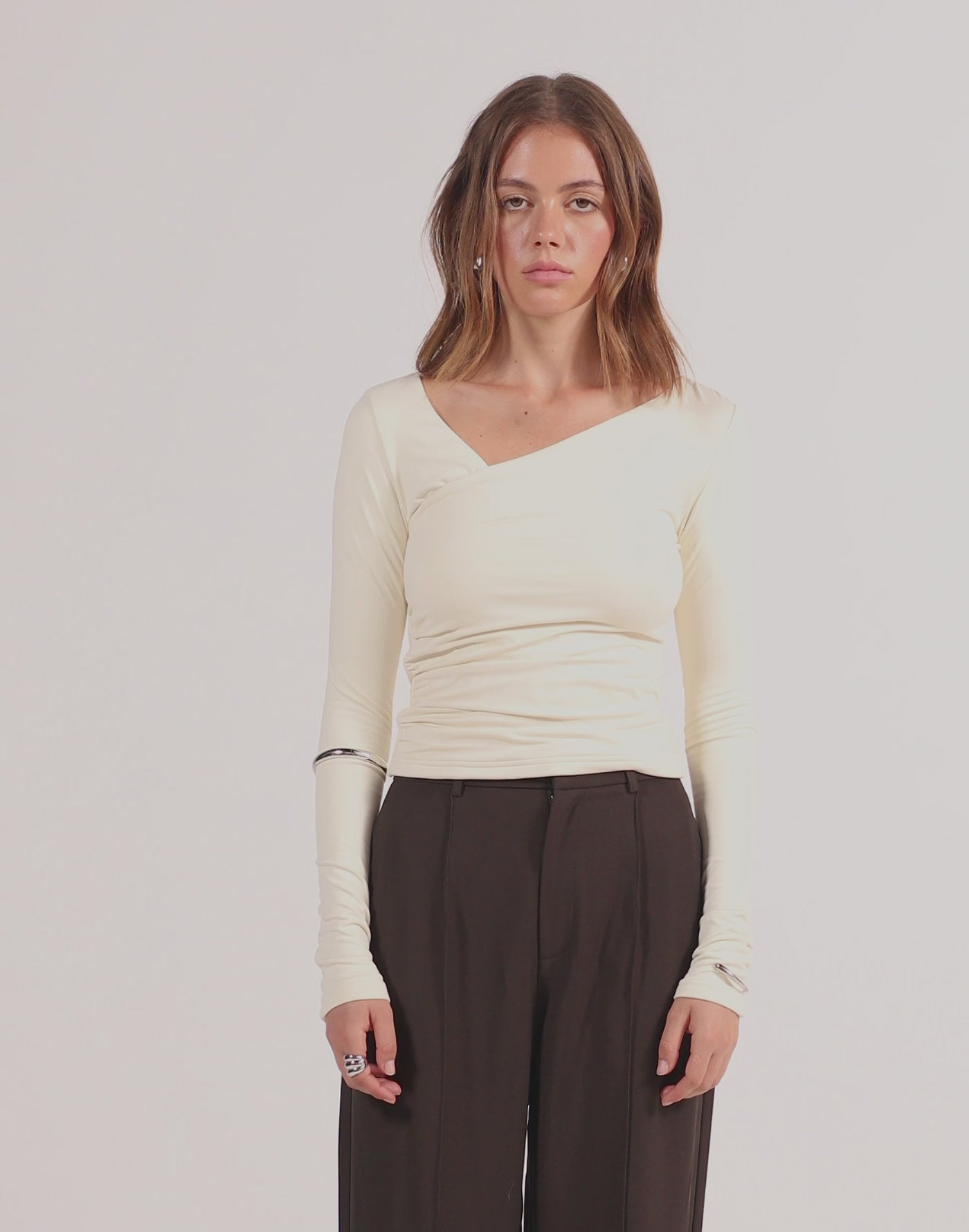 Twyla Long Sleeve Top (Oat)