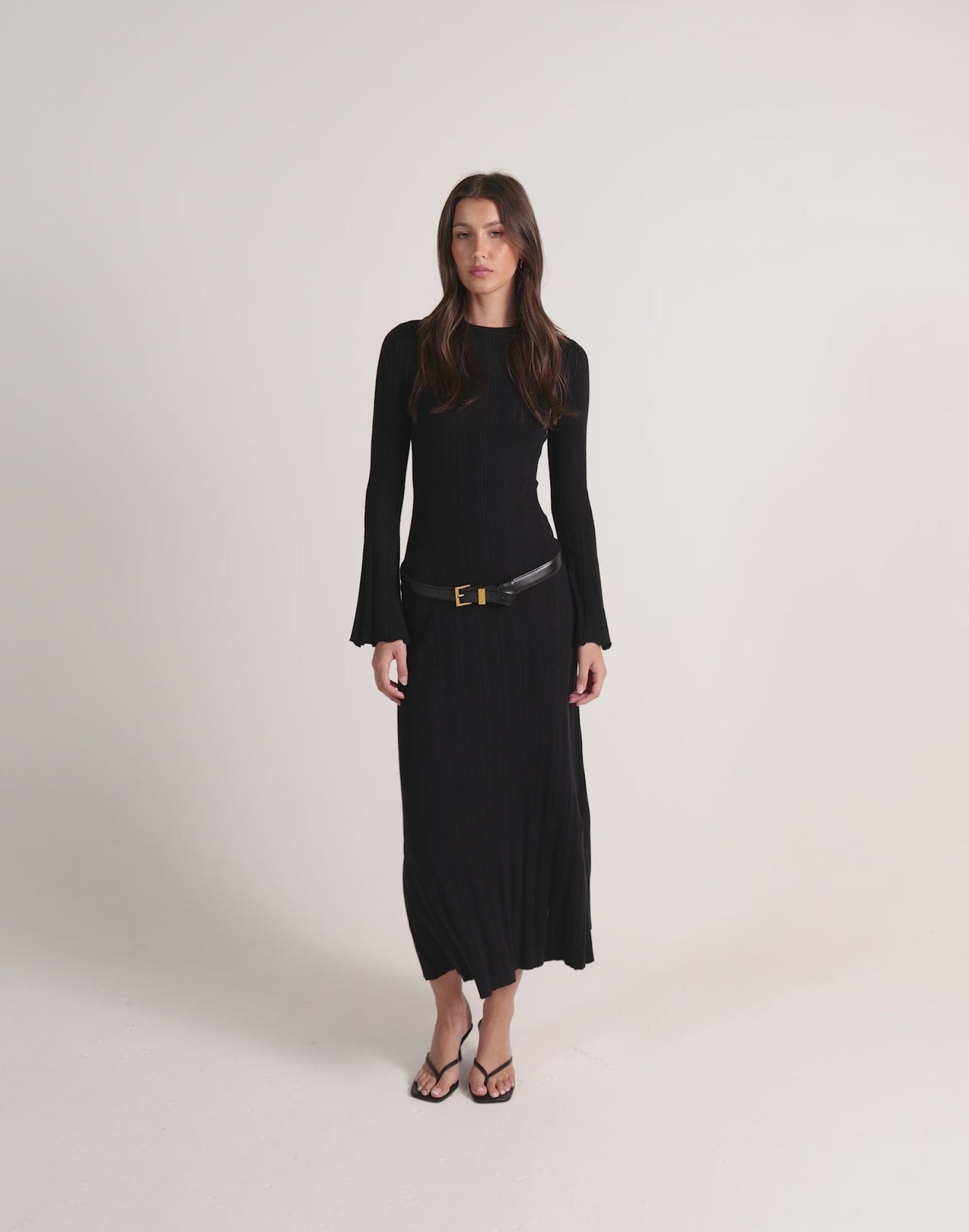 Robin Long Sleeve Maxi Dress (Black)