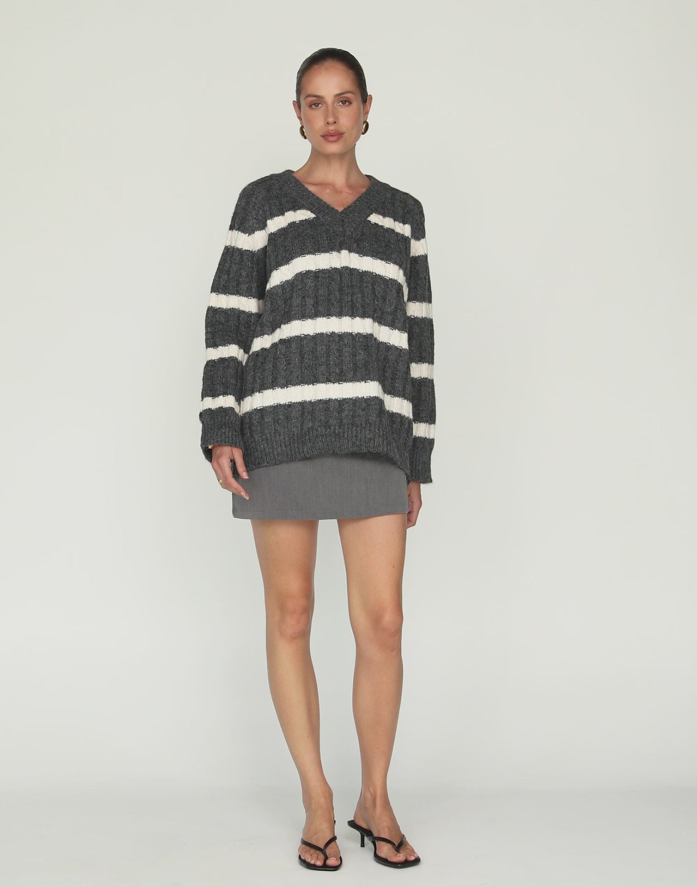 Baely Knit Jumper (Slate Stripe)