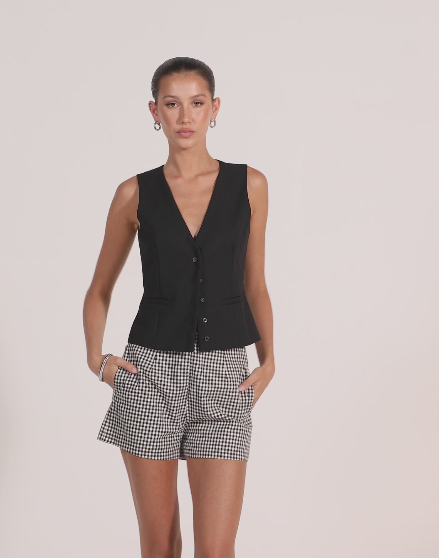Brianna Shorts (Black/White)
