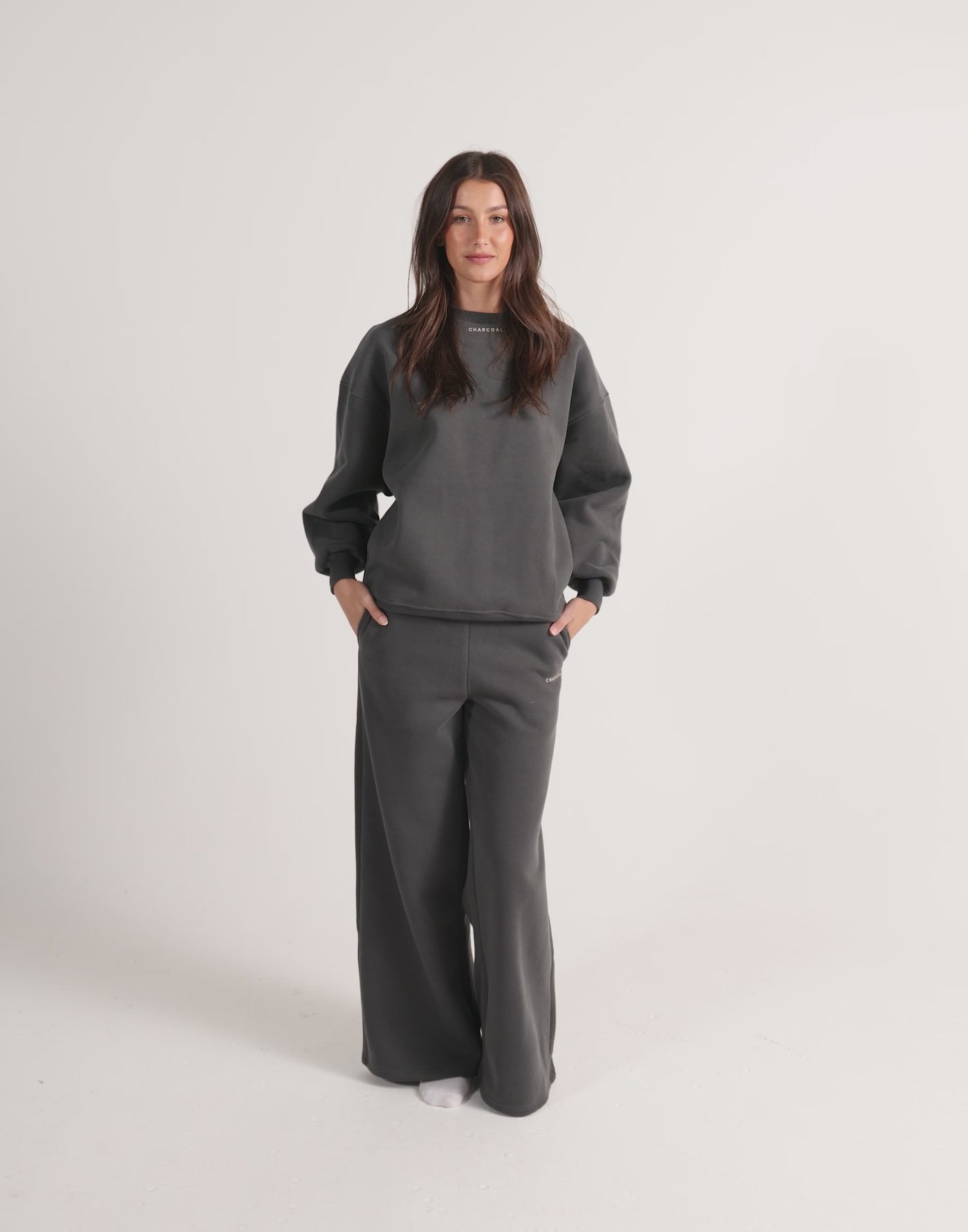River Wide Leg Tracksuit Pants (Slate)