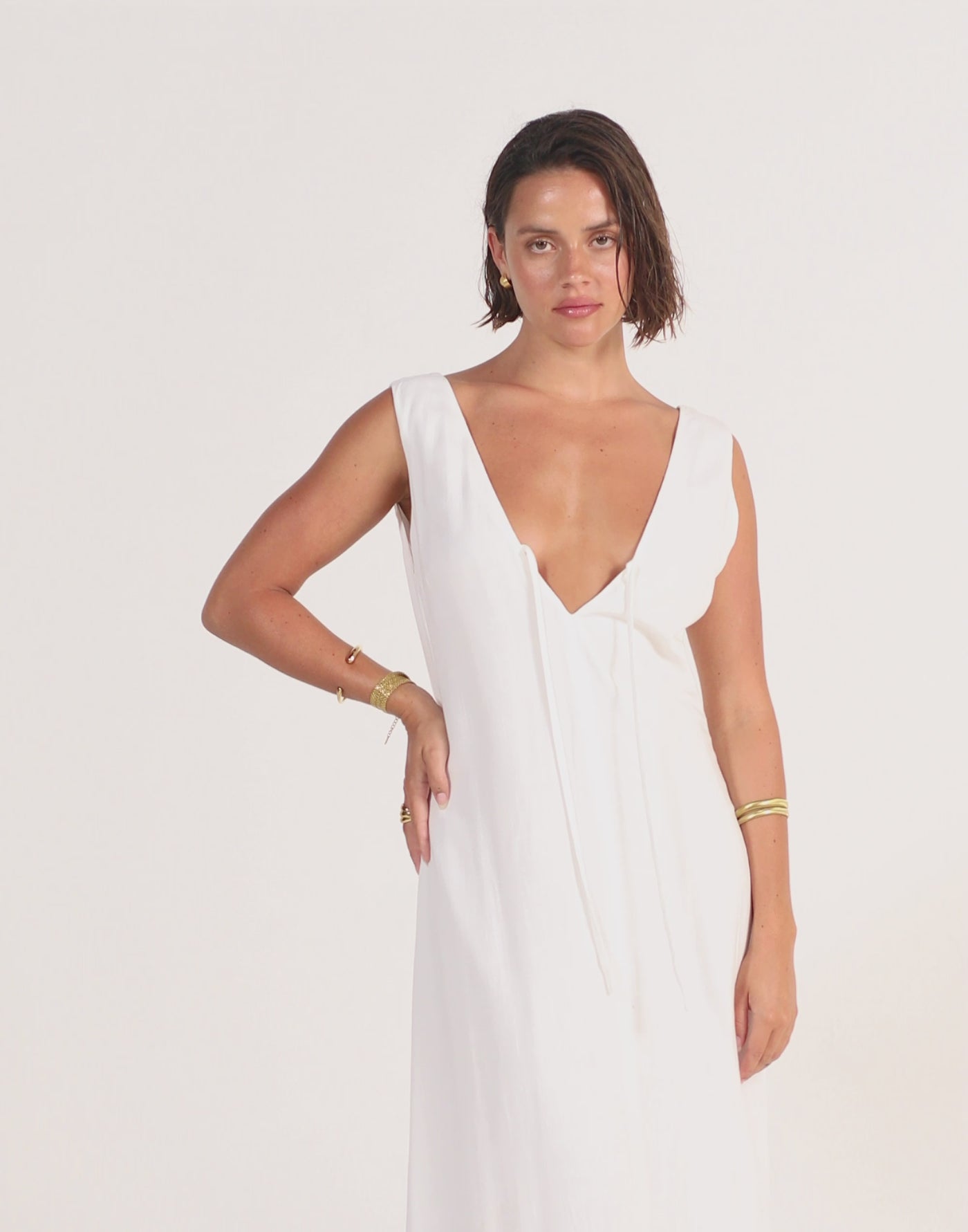 Seascape Maxi Dress (White)