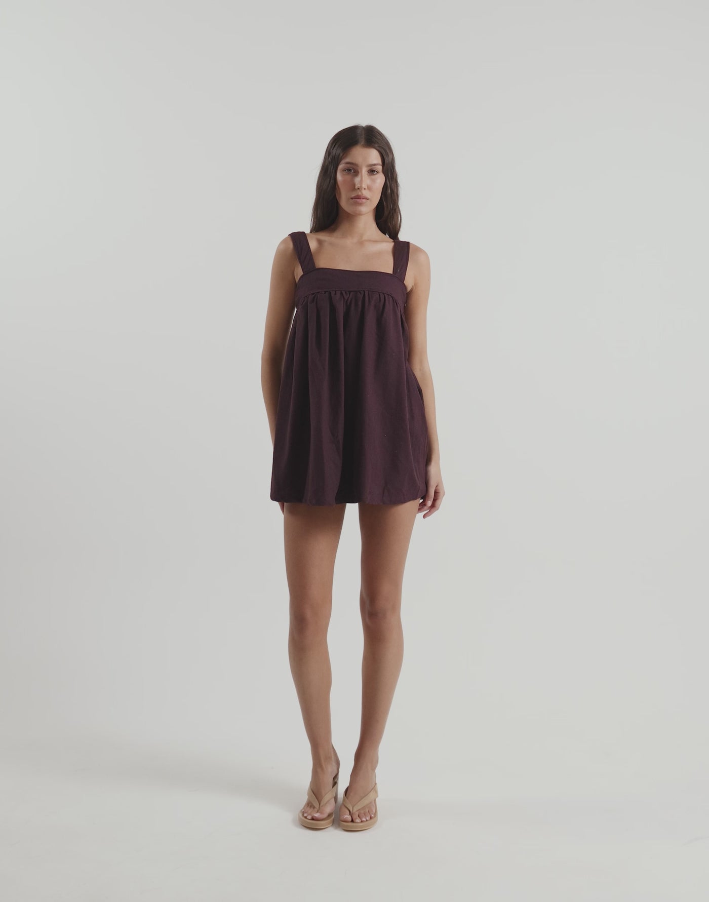 Sutton Mini Dress (Dark Mahogany)