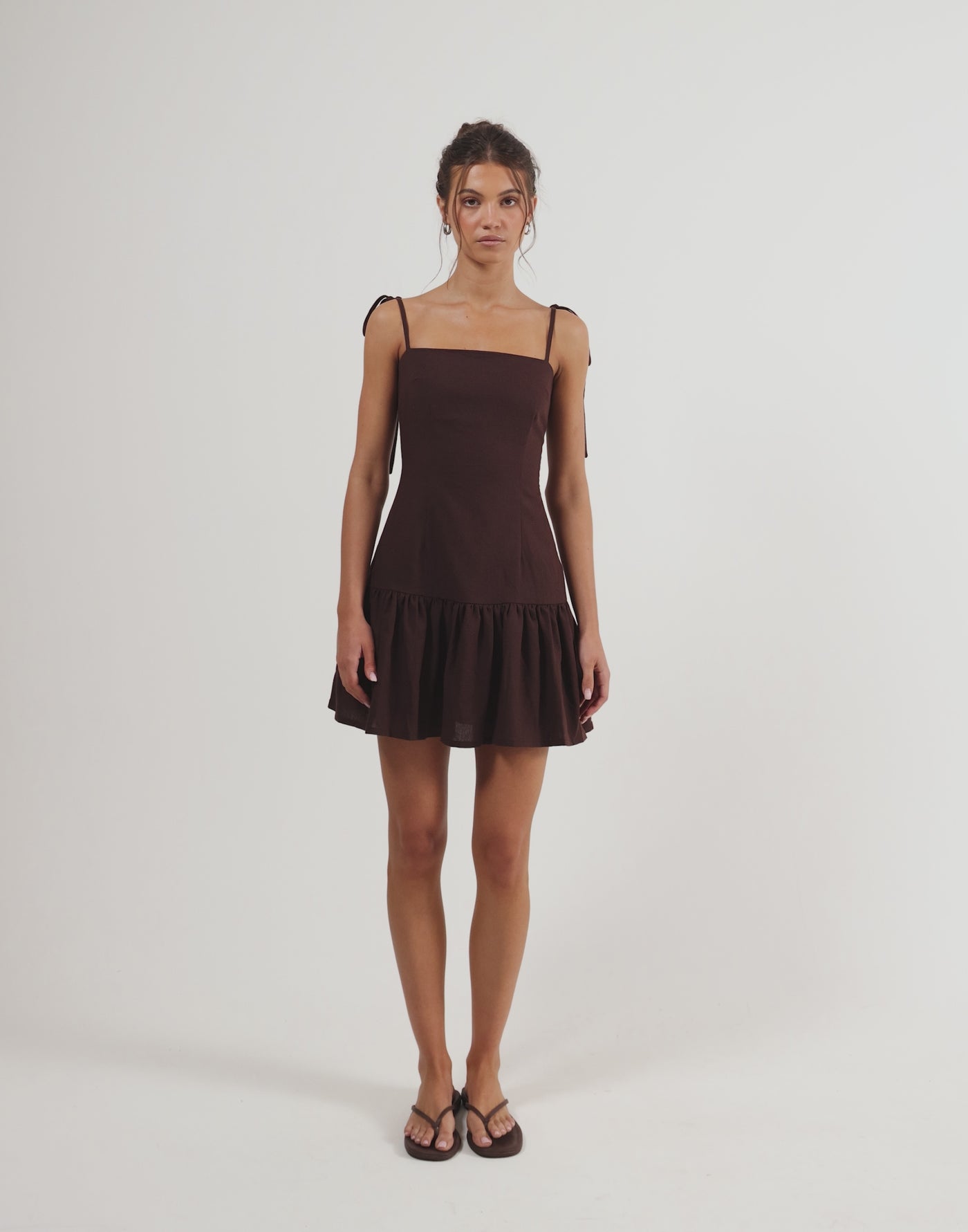 Hazel Mini Dress (Chocolate)