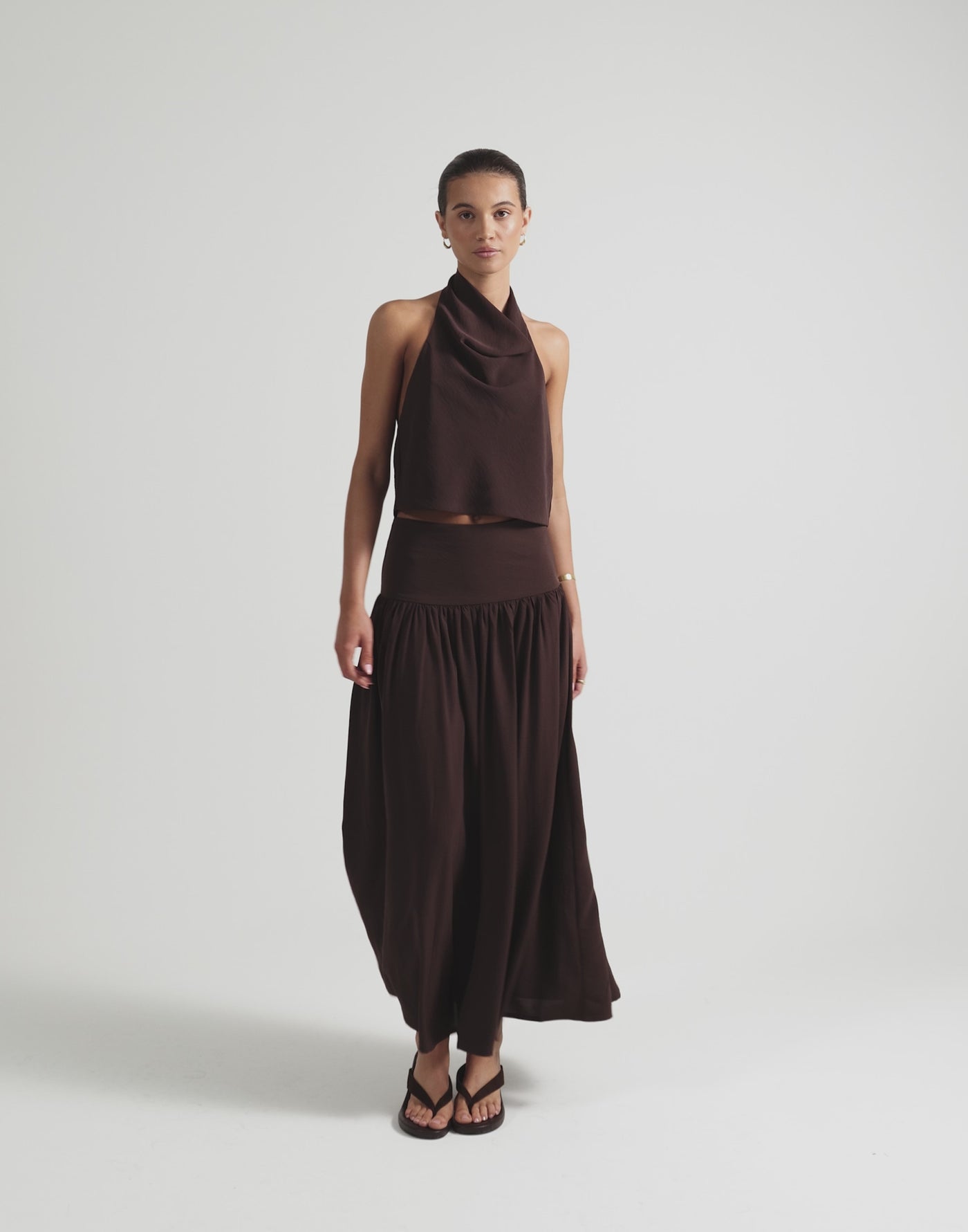 Flynn Maxi Skirt (Chocolate)