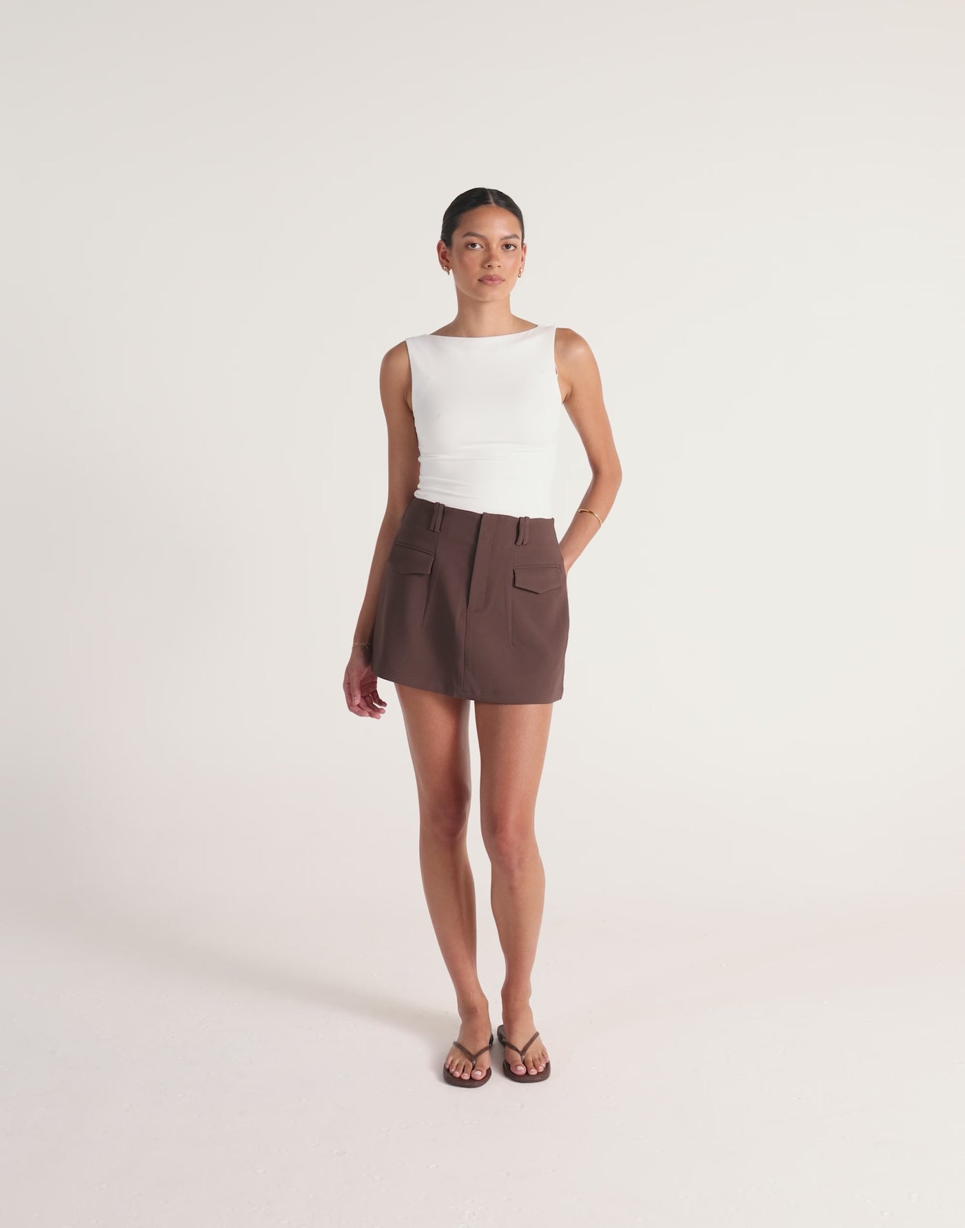 Sherin Mini Skirt (Chocolate)