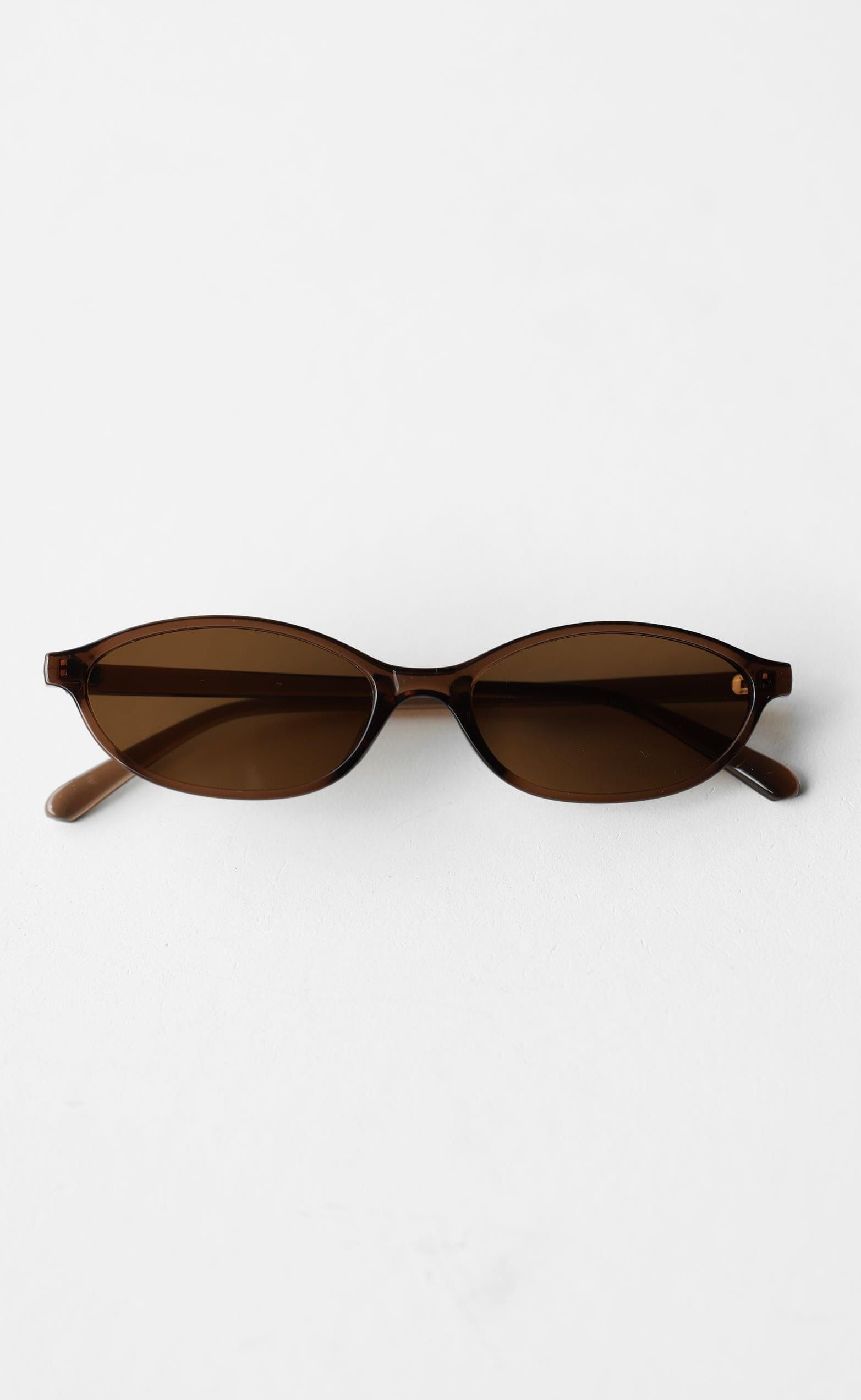 Anika Sunglasses (Toffee) - Oval Shaped Sunglasses - Women's Accessories - Charcoal Clothing