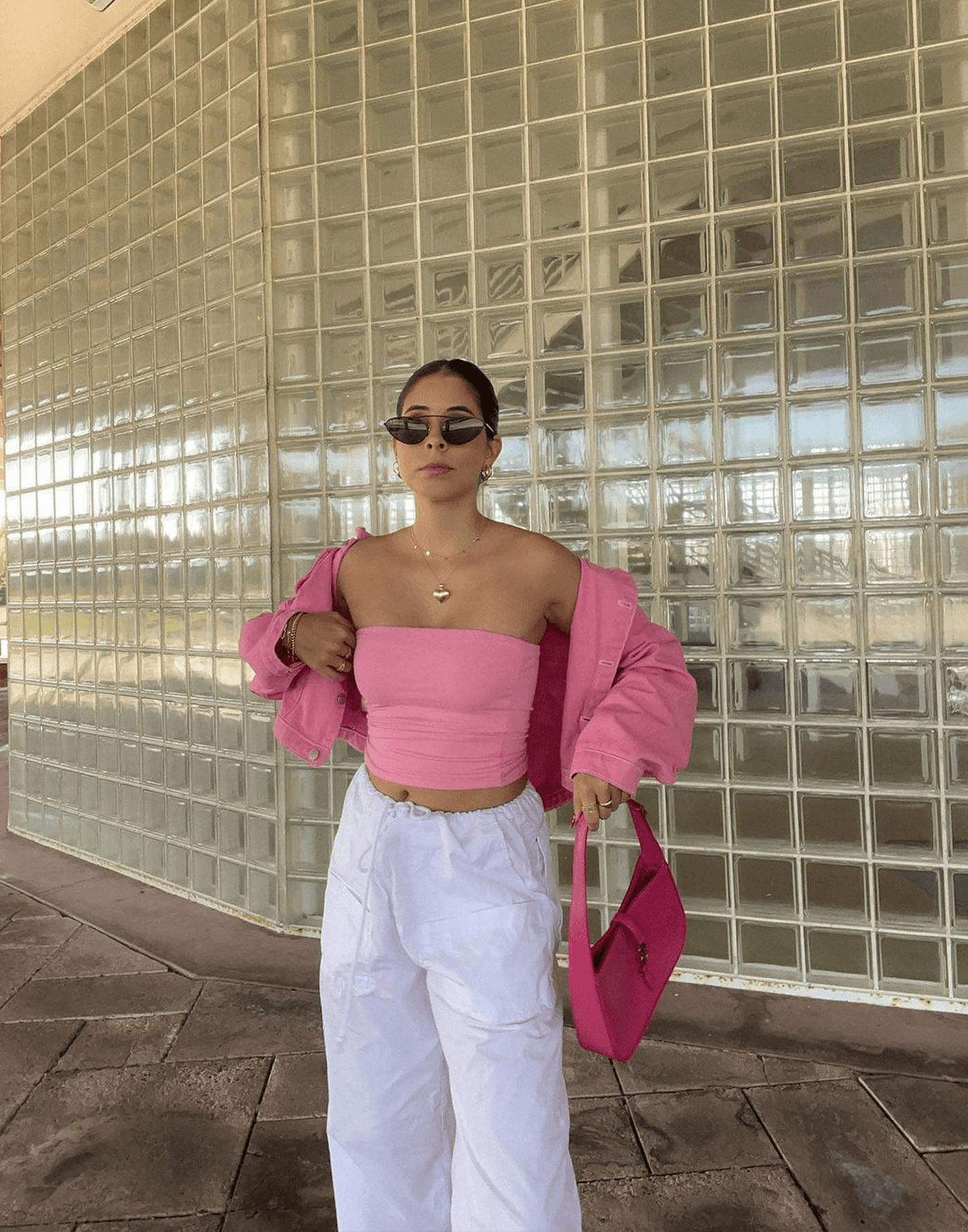 Press Pause Top (Pink) - Strapless Pink Crop Top - Women's Top - Charcoal Clothing